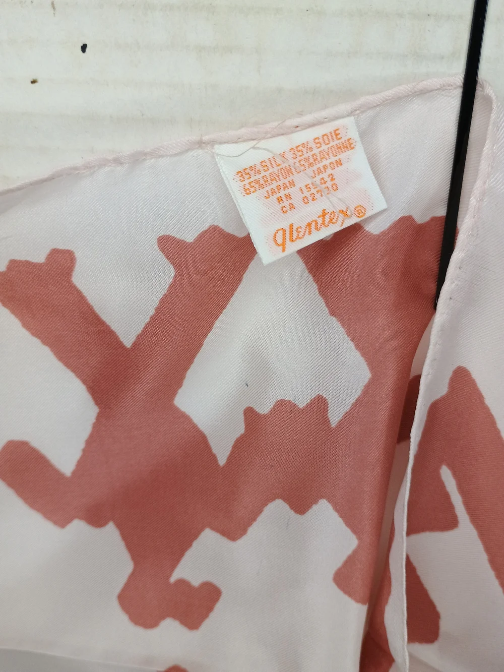 Vintage Glentex Japan Silk Blend Pink & Coral Print Women's Scarf 20x20 New